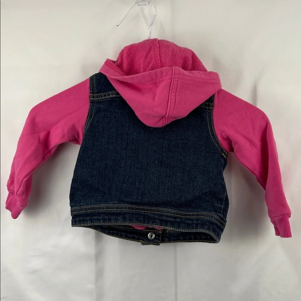 Arizona Jean Company - Girls Jean Jacket Jersey Hoodie - Size 24 months - Pink